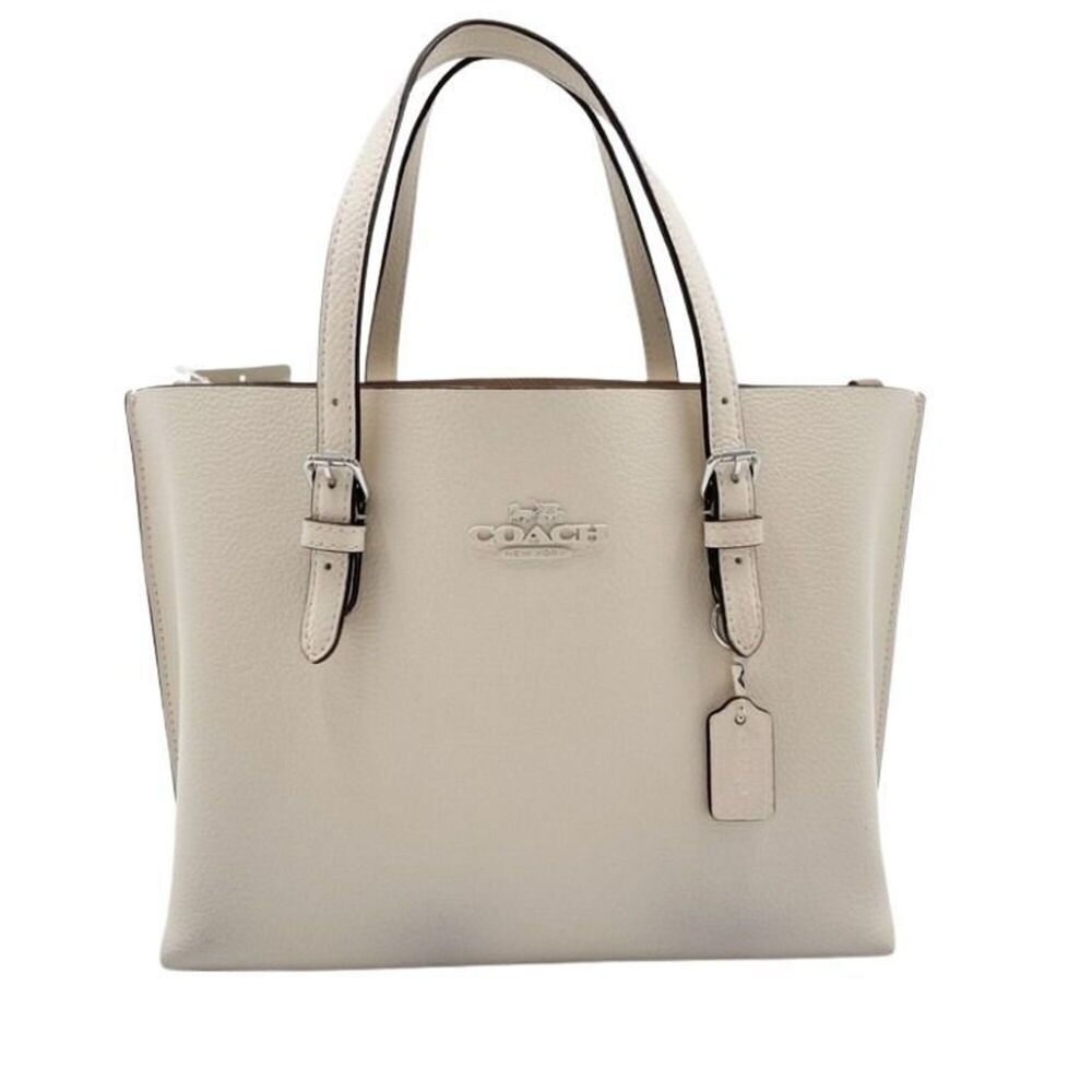 COACH Molly Tote Bag CV966 White Double-Faced Leather Women's